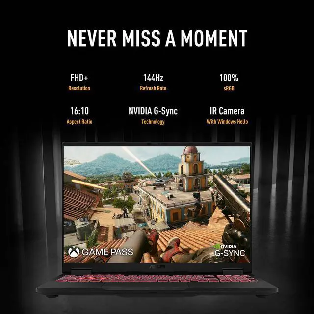 Alt view image 6 of 7 - ASUS TUF Gaming A18 FA808UH 18" WUXGA 144Hz Gaming Laptop, AMD Ryzen 7 260 3.8GHz, 16GB RAM, 1TB SSD, NVIDIA GeForce RTX 5050 8GB, Windows 11 Home, Jaeger Gray