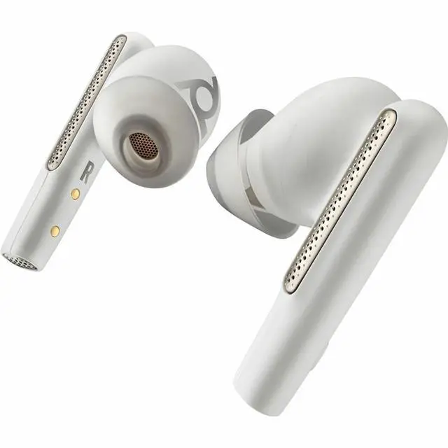 Alt view image 13 of 15 - Poly Voyager Free 60 UC White Sand Earbuds +BT700 USB-C Adapter +Basic Charge Case - Siri, Google Assistant - Stereo - True Wireless - Bluetooth - 98.4 ft - 20 Hz - 20 kHz - Earbud - Binaural - In-ear