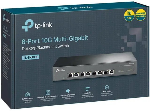 Alt view image 17 of 19 - TP-Link TL-SX1008 | 8 Port 10G/Multi-Gig Unmanaged Ethernet Switch | Desktop/Rackmount | Plug & Play | Sturdy Metal Casing | Limited Lifetime Protection | Speed Auto-Negotiation