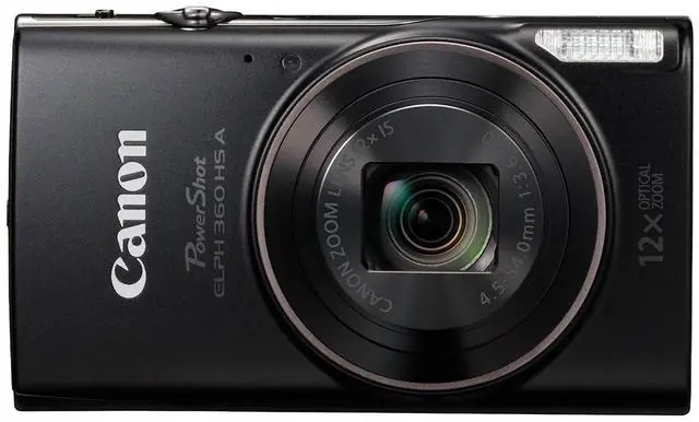Alt view image 12 of 17 - Canon PowerShot ELPH 360 HS A (Black), 20.2MP CMOS, 12x Zoom, OIS, 1080p Full HD