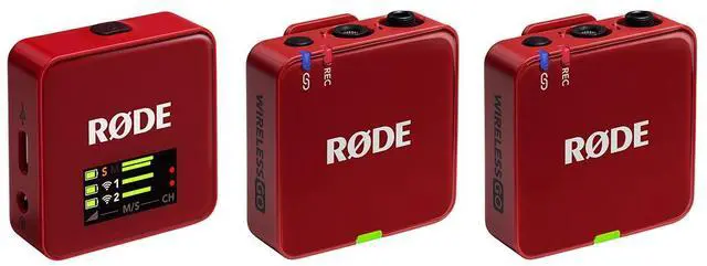 Alt view image 6 of 8 - RODE Wireless GO (Gen 3) 2-Person Compact Digital Wireless Microphone System/Recorder (2.4 GHz, Red)