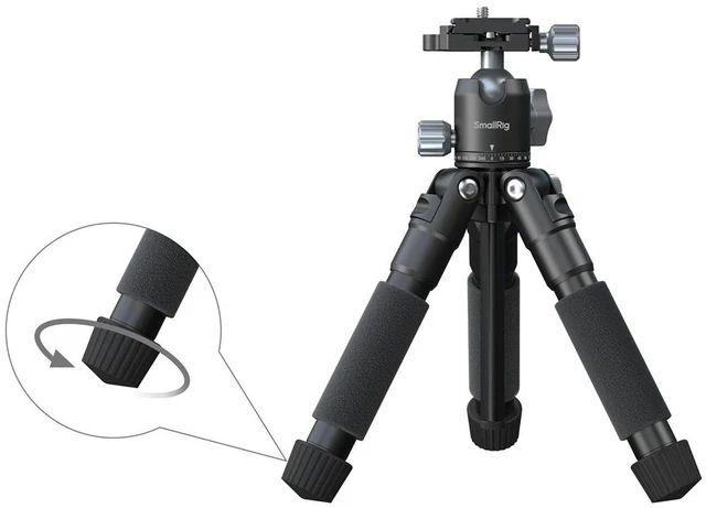 Alt view image 3 of 5 - SmallRig VT-20 Pro 5-Section Aluminum Portable Desktop Tripod