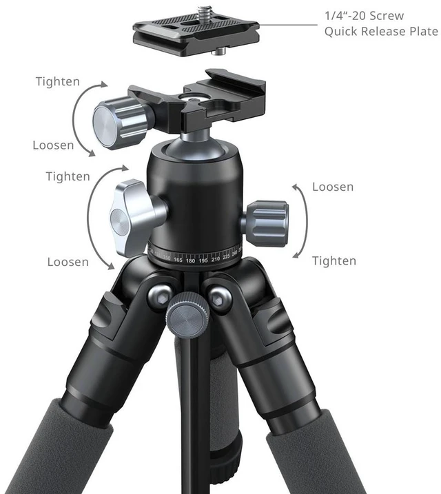 Alt view image 4 of 5 - SmallRig VT-20 Pro 5-Section Aluminum Portable Desktop Tripod