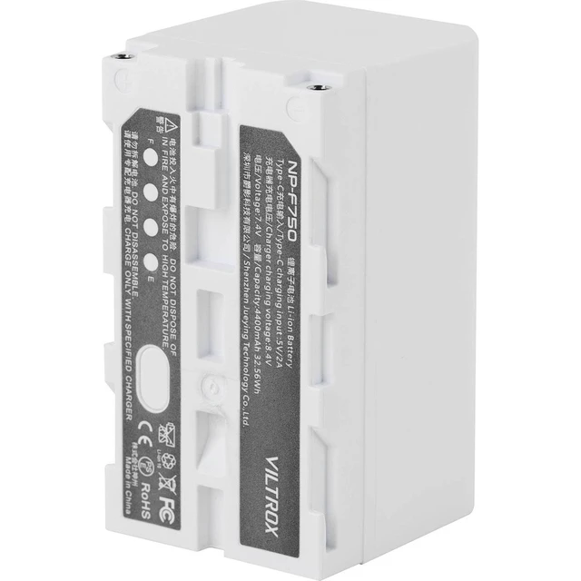 Alt view image 4 of 7 - Viltrox L-Series NP-F750 32.56Wh 7.4V 4400mAh Lithium-Ion Battery, White