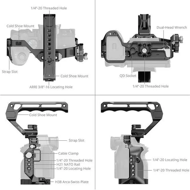 Alt view image 2 of 4 - SmallRig Advanced Edition Full Camera Cage Kit for Sony Alpha 7 V/7R V/7 IV, Black