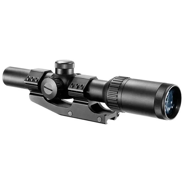 Alt view image 2 of 3 - Barska 1-6x24 Tactical Riflescope, Matte Black with Illuminated Red/Green Mil-Dot Reticle, 30mm Tube Diameter, Cantilever Scope Mount