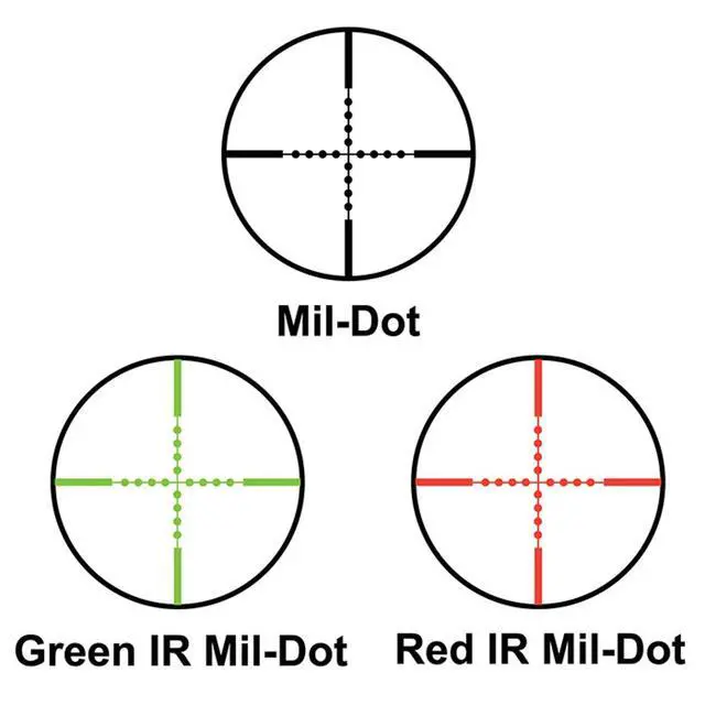 Alt view image 3 of 3 - Barska 1-6x24 Tactical Riflescope, Matte Black with Illuminated Red/Green Mil-Dot Reticle, 30mm Tube Diameter, Cantilever Scope Mount