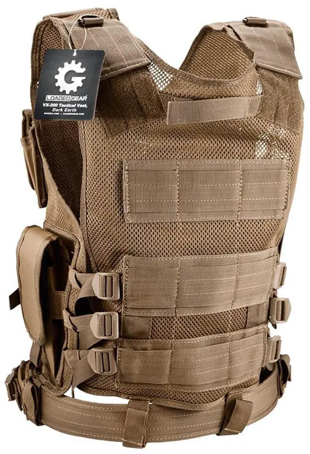 Alt view image 3 of 4 - BARSKA Loaded Gear VX-200 Tactical Vest, Right Hand (Dark Earth)