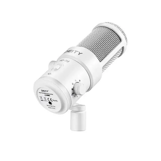 Alt view image 5 of 7 - Deity Microphones VO-7U Dynamic Supercardioid USB Streamer Microphone with Boom Arm, White