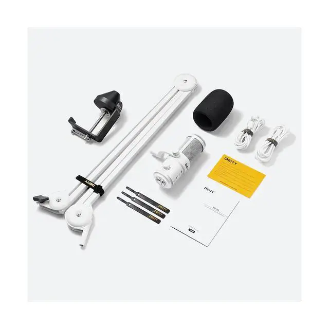 Alt view image 6 of 7 - Deity Microphones VO-7U Dynamic Supercardioid USB Streamer Microphone with Boom Arm, White