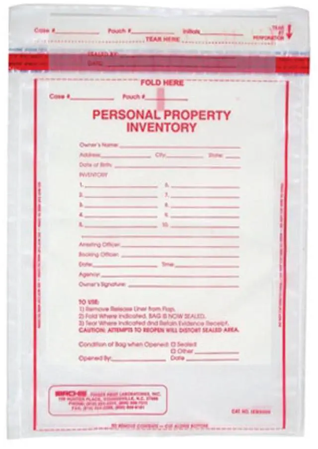 Main image of Sirchie 9x12" Personal Property Inventory Bag, 100 Each