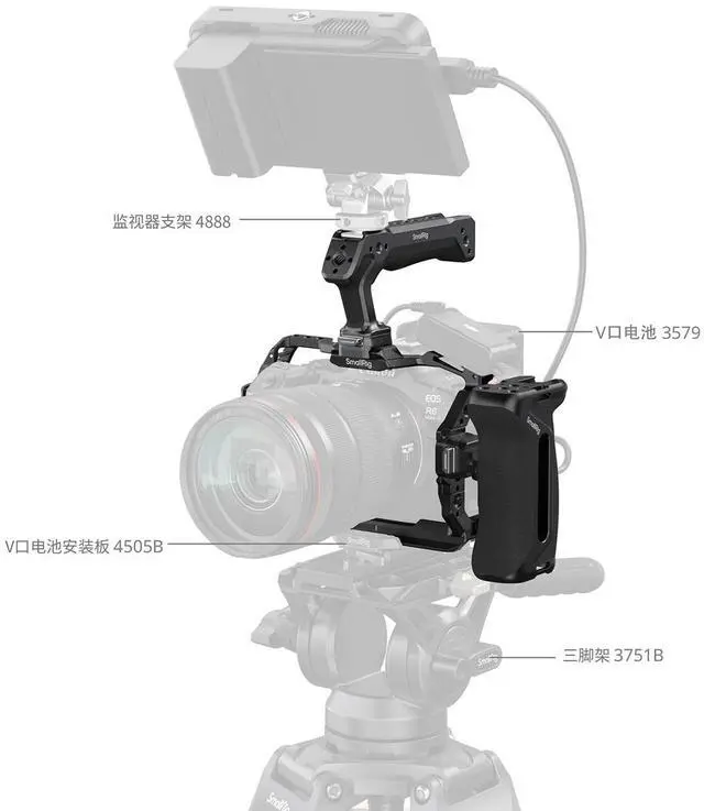 Alt view image 6 of 7 - SmallRig HawkLock Quick Release Advanced Edition Full Camera Cage Kit for Canon EOS R6 Mark III/R6 Mark II, Black
