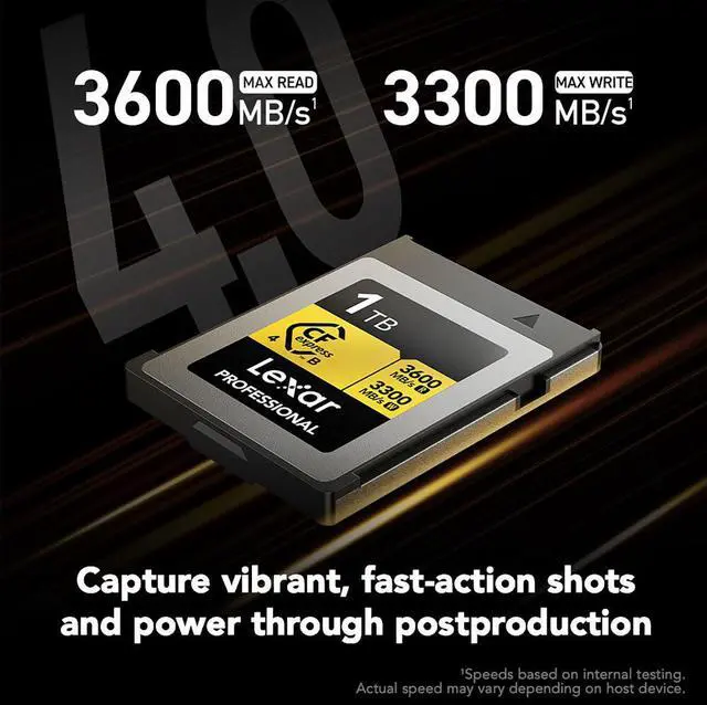 Alt view image 2 of 7 - Lexar Professional GOLD CFexpress 4.0 Type B card 1 TB, (2 Pack)
