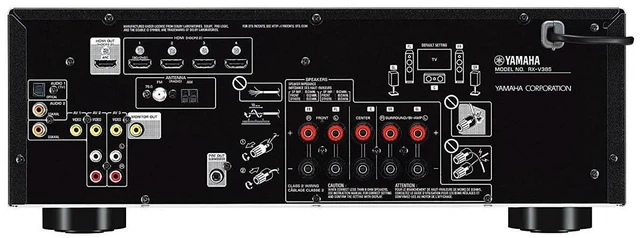 Alt view image 6 of 7 - Yamaha RX-V385 Black 5.1-Channel 4K Ultra HD AV Receiver with Bluetooth