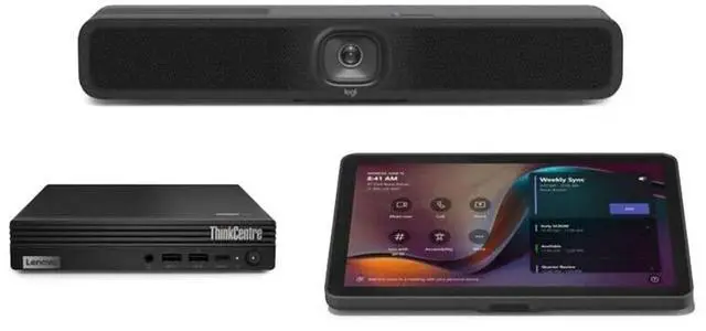 Main image of Logitech MeetUp 2 4K All-in-One Conferencing Camera with Lenovo ThinkSmart Tiny Mini PC and 10.1" TAP Touch Controller with USB Kit for Small Microsoft Teams Meeting Room