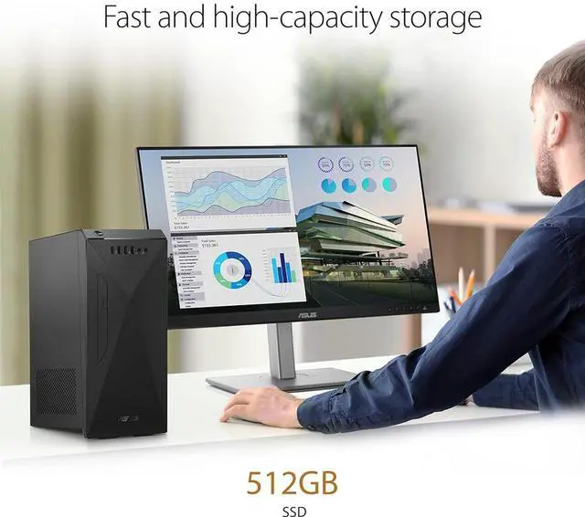 Alt view image 11 of 12 - Asus S501MD-DB504 Desktop Computer i5-12400 16GB 512GB SSD W11P