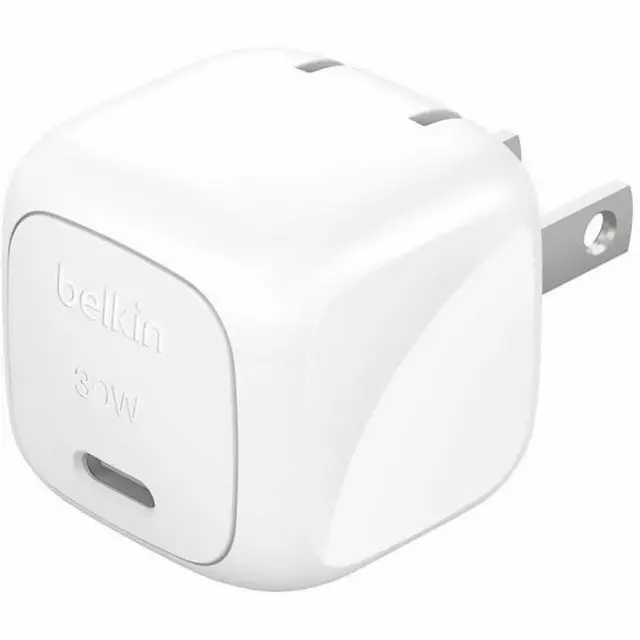 Alt view image 9 of 14 - Belkin 30W Portable USB-C Wall Charger 1xUSB-C (30W) Fast Charge Power Adapter w/ USB-C to USB-C Cable -White Model WCA008DQ1MWH-B6