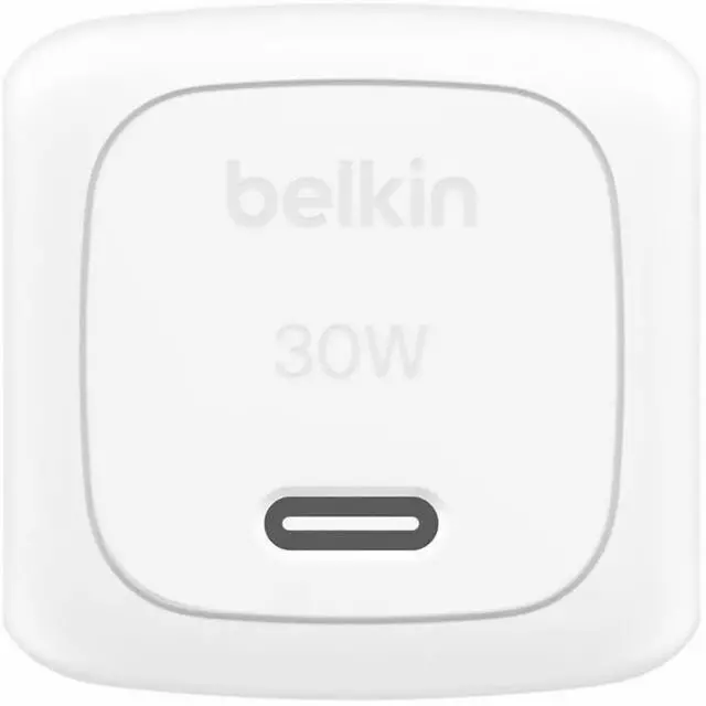 Alt view image 12 of 14 - Belkin 30W Portable USB-C Wall Charger 1xUSB-C (30W) Fast Charge Power Adapter w/ USB-C to USB-C Cable -White Model WCA008DQ1MWH-B6