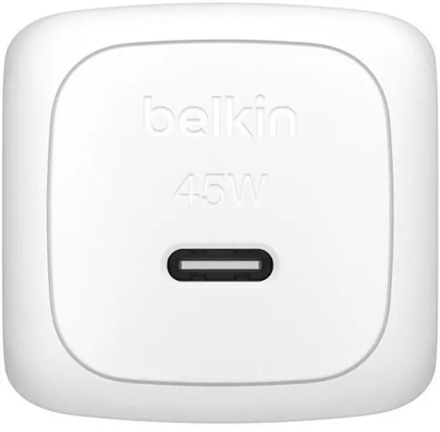 Alt view image 11 of 14 - Belkin 45W Portable Cubic USB-C Wall Charger w/ USB-C Cable 1xUSB-C Foldable Prongs Fast Charge Power Adapter White Model WCA013DQ1MWH-B6