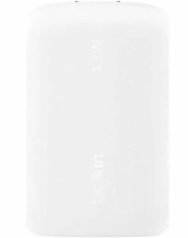 Alt view image 9 of 12 - Belkin 42W Boost Charge Dual Wall Charger Model WCB009DQWH