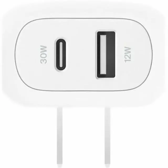 Alt view image 10 of 12 - Belkin 42W Boost Charge Dual Wall Charger Model WCB009DQWH
