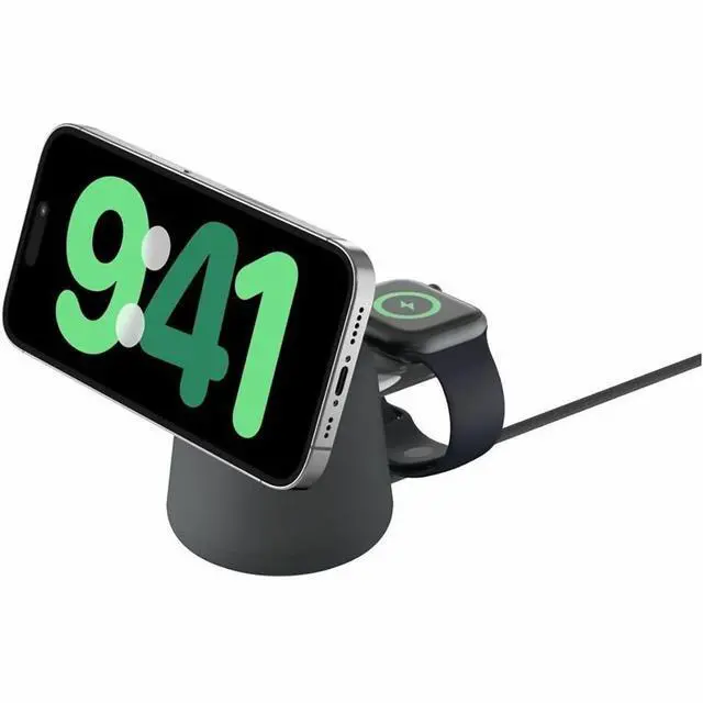 Alt view image 5 of 14 - Belkin BoostCharge Pro 15W 2-in-1 Magnetic Qi2 Wireless Charging Dock, Black