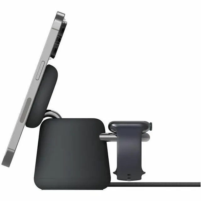 Alt view image 6 of 14 - Belkin BoostCharge Pro 15W 2-in-1 Magnetic Qi2 Wireless Charging Dock, Black