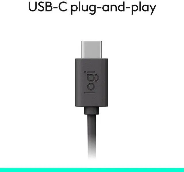 Alt view image 13 of 15 - Logitech H390 USB Type C Noise Cancelling Computer Headset - Black
