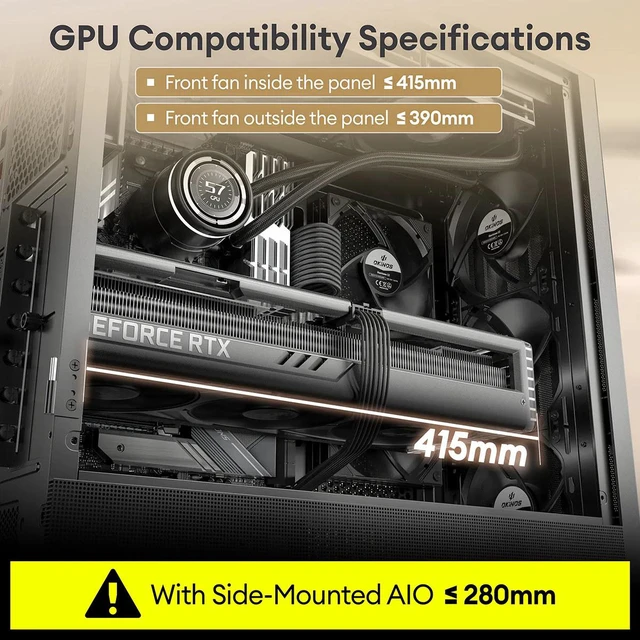 Alt view image 5 of 7 - Okinos Cypress 7 Genuine Walnut Wood Tempered Glass ATX Mid-Tower Computer Case, Black