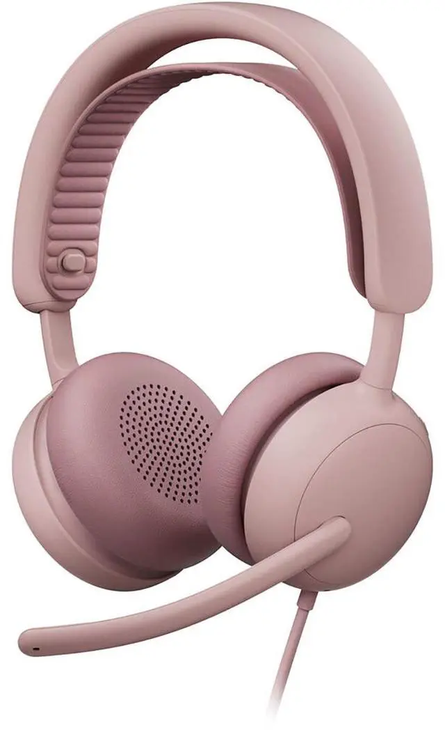 Alt view image 15 of 20 - Logitech Zone Wired 2 for Business - Noise-Canceling Headset with Adaptive Hybrid ANC, Microsoft Teams Certified, Rose