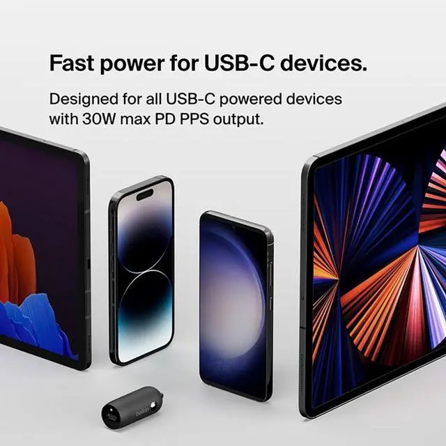 Alt view image 14 of 14 - Belkin 30W USB-C Car Charger Model CCA004BTBK