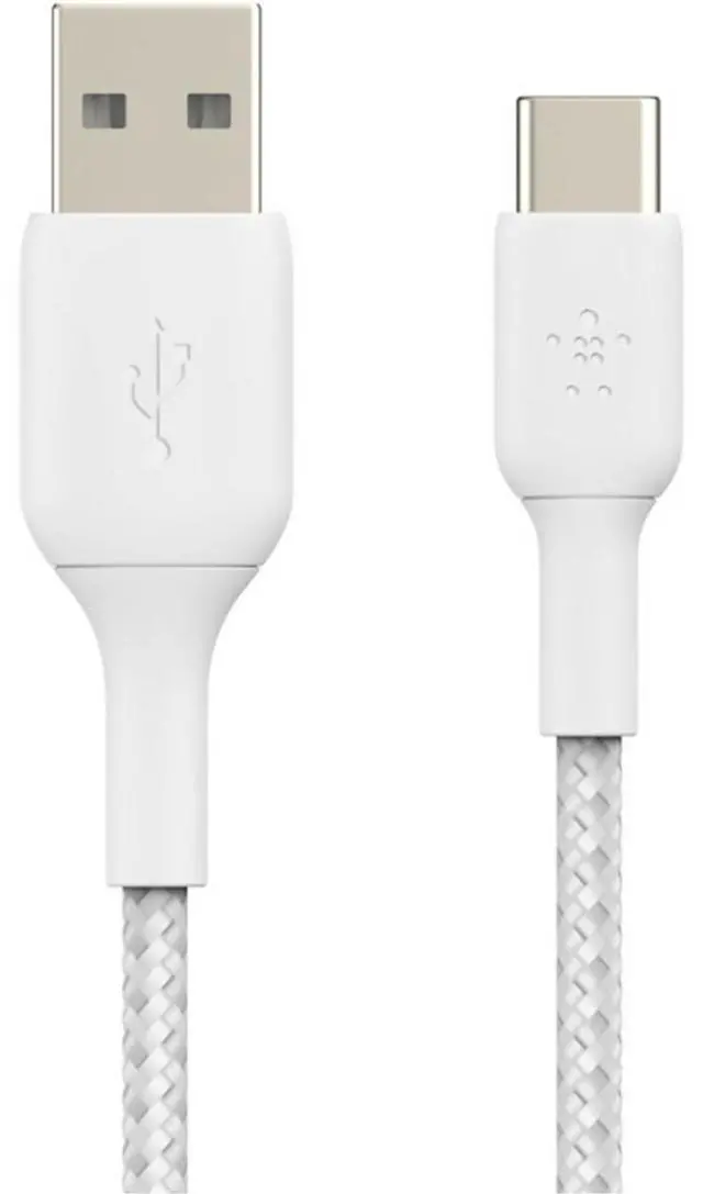 Alt view image 16 of 20 - Belkin Braided USB-C to USB-A Cable (2m / 6.6ft, White) CAB002BT2MWH
