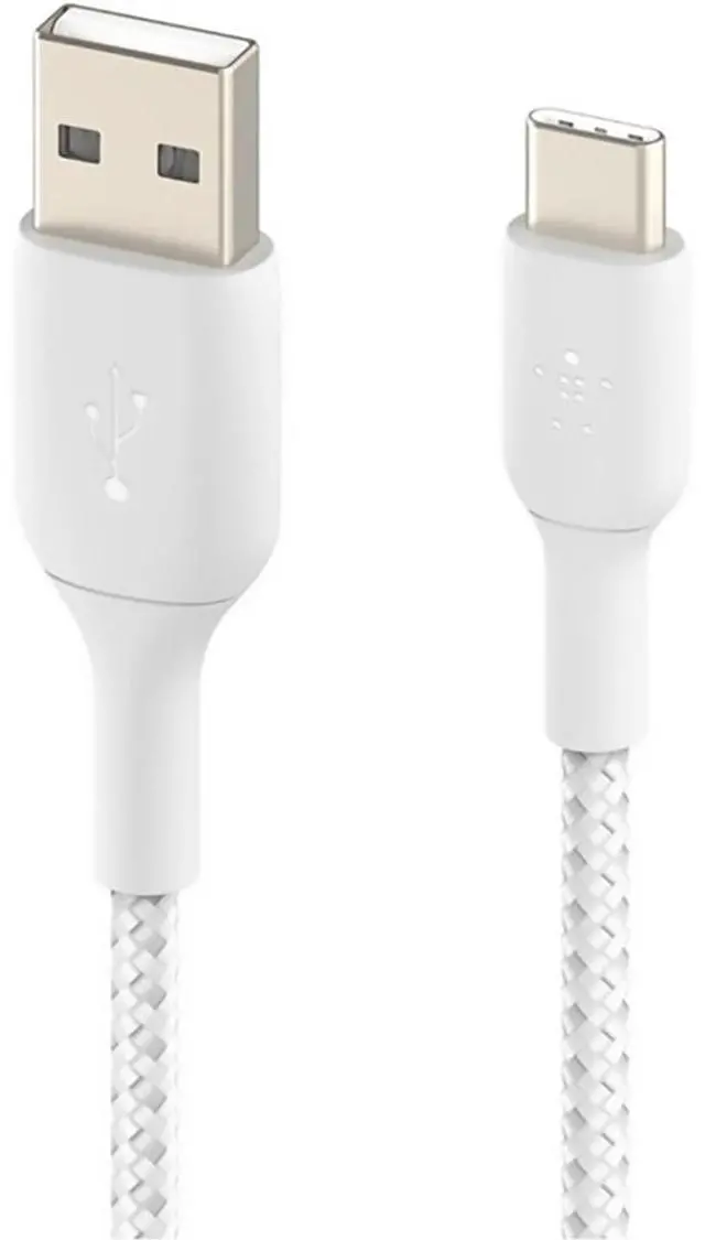 Alt view image 17 of 20 - Belkin Braided USB-C to USB-A Cable (2m / 6.6ft, White) CAB002BT2MWH