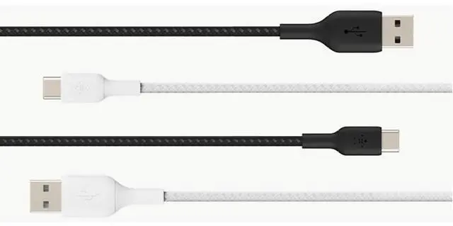 Alt view image 20 of 20 - Belkin Braided USB-C to USB-A Cable (2m / 6.6ft, White) CAB002BT2MWH