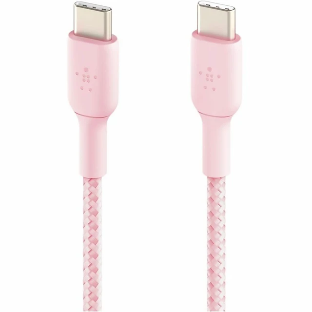 Alt view image 3 of 5 - Belkin BoostCharge Braided 6.6' 60W USB-C to USB-C Cable, Pink