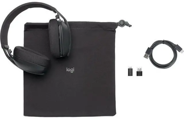 Alt view image 8 of 9 - Logitech Zone Vibe Wireless Headset - Microsoft Teams Certification Native Bluetooth headphones - Graphite