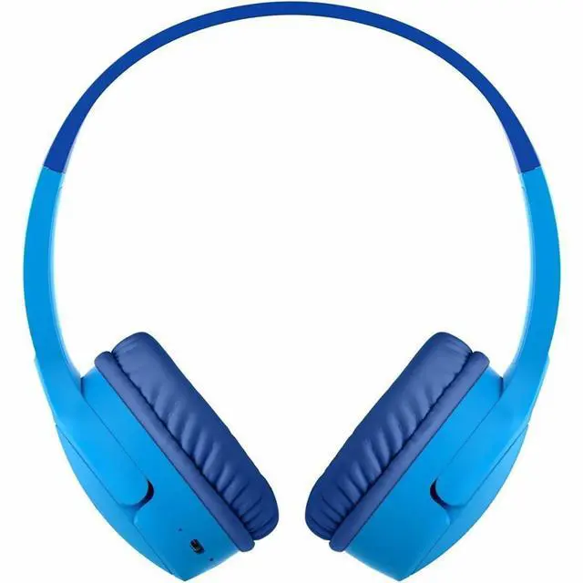 Alt view image 16 of 20 - Belkin Wireless Bluetooth On-Ear Headphones for Kids w/ Mic - 85dB Limit - w/ USB-C Cable - Headset - Blue - Stereo - Mini-phone (3.5mm) - Wired/Wireless - Bluetooth - On-ear, Over-the-head - Binaural