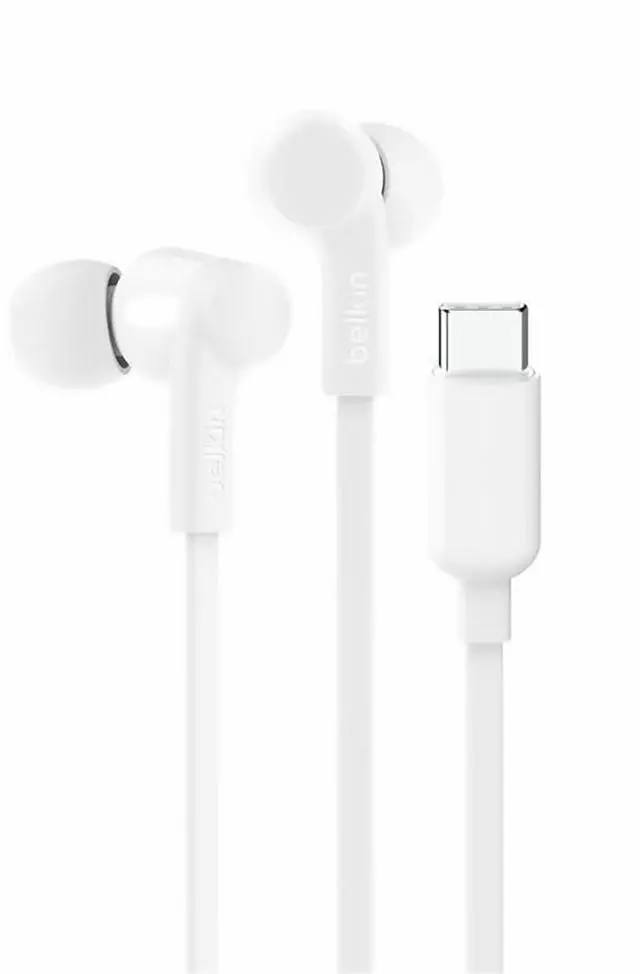 Alt view image 14 of 18 - Belkin SoundForm USB-C Wired Earbuds with Adjustable Volume Limiter - White