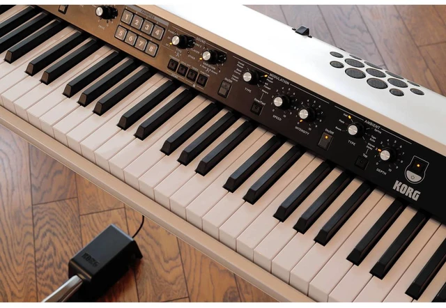 Alt view image 5 of 7 - Korg SV-2 88-Key Expanded Stage Vintage Piano with Speakers in Vintage Creme & Music Stand