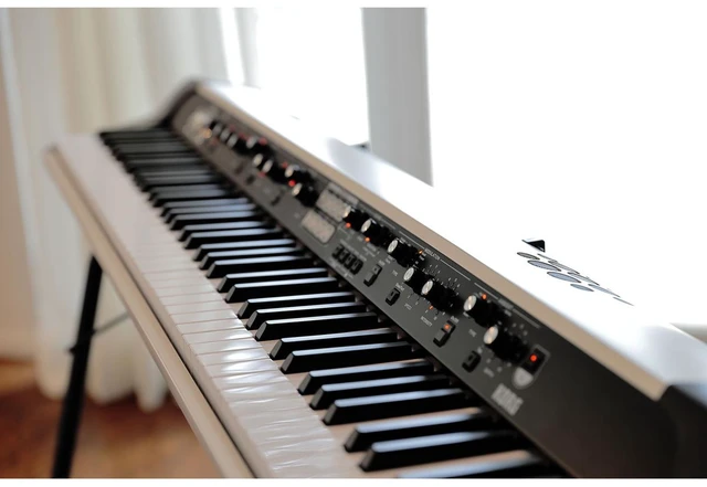 Alt view image 7 of 7 - Korg SV-2 88-Key Expanded Stage Vintage Piano with Speakers in Vintage Creme & Music Stand