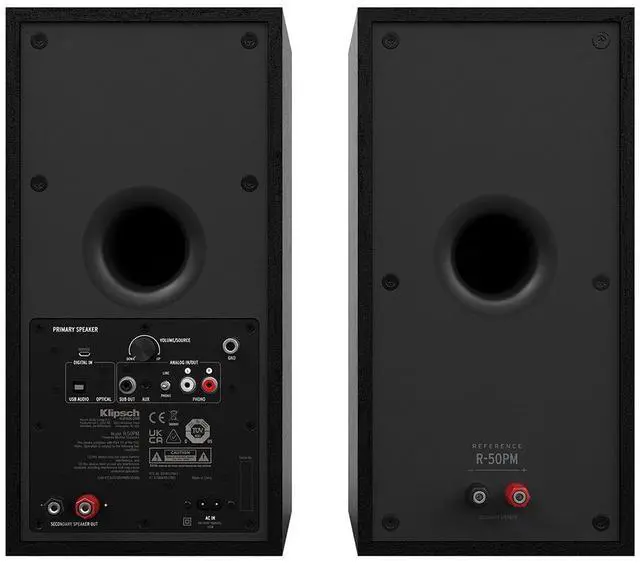 Alt view image 14 of 15 - Klipsch R-50PM Powered Bookshelf Speakers with 5.25" Woofers - Pair (Black)