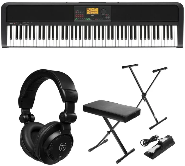 Main image of Korg XE20 88-Key Home Digital Ensemble Piano Bundle with Keyboard Stand, Sustain Pedal, H&A Closed-Back Studio Monitor Headphones