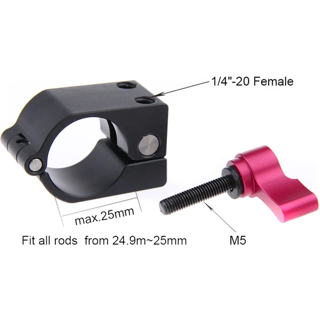 Alt view image 5 of 5 - CAMVATE 25mm Rod Clamp with Shoe Mount for DJI Ronin-M, Freefly MoVI, Red Knob