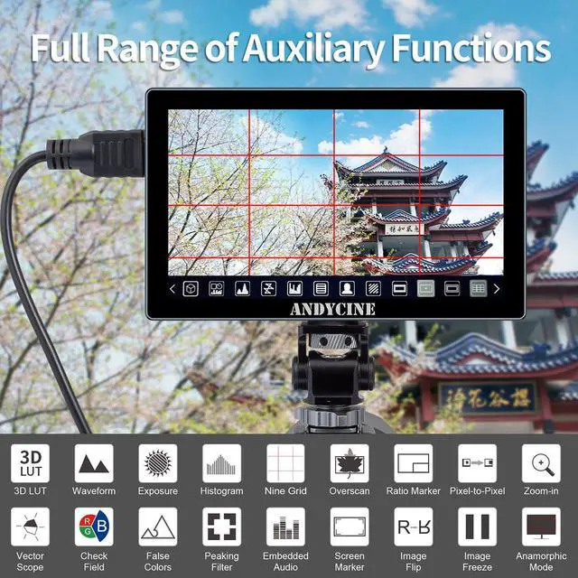 Alt view image 5 of 7 - AndyCine X5 5.5" Full HD Touchscreen On-Camera Monitor, Supports 4K HDMI