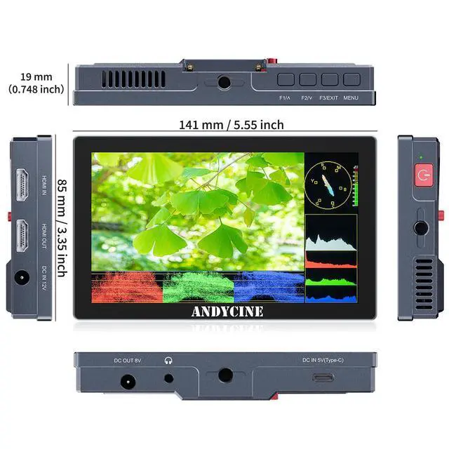 Alt view image 7 of 7 - AndyCine X5 5.5" Full HD Touchscreen On-Camera Monitor, Supports 4K HDMI