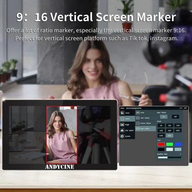 Alt view image 6 of 7 - AndyCine X5 5.5" Full HD Touchscreen On-Camera Monitor, Supports 4K HDMI