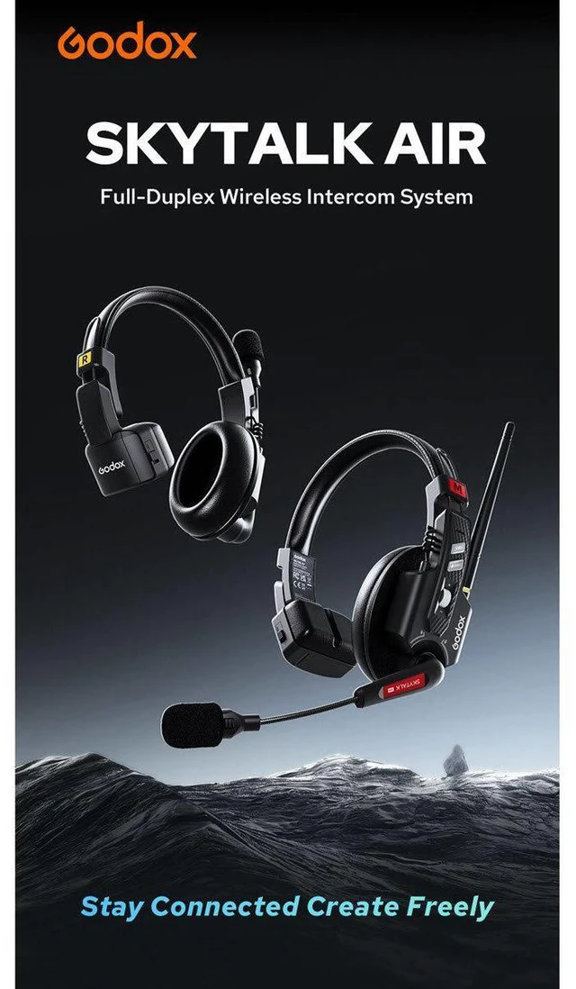 Alt view image 4 of 7 - Godox SkyTalk Air 5S 5-Person Full-Duplex Wireless Intercom Headset System