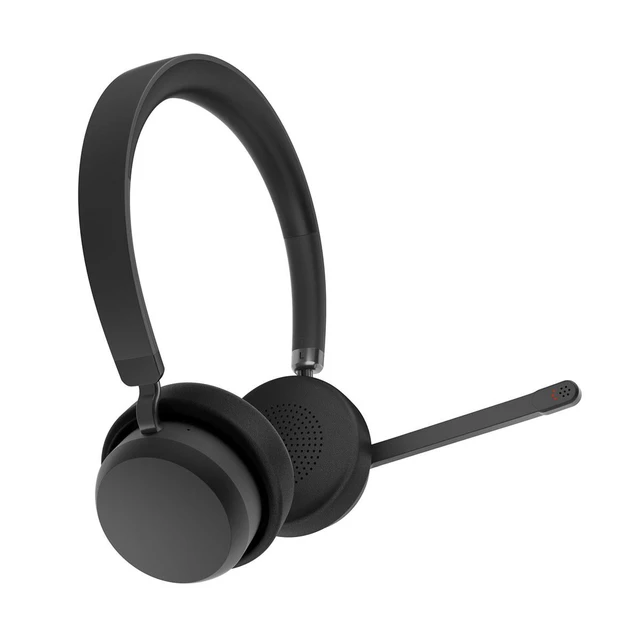 Alt view image 11 of 17 - Lenovo Wireless Stereo Headset - Stereo - Wireless - Bluetooth - 98.4 ft - 32 Ohm - 20 Hz to 20 kHz - On-ear, Over-the-head - Binaural - Circumaural - 4.27 ft Cable - Noise Canceling - Black