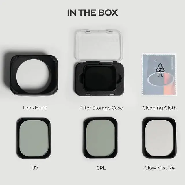 Alt view image 6 of 7 - Freewell Lens Hood w/CPL, UV, Glow Mist 1/4 Filter for Ricoh GRIV Camera, Black