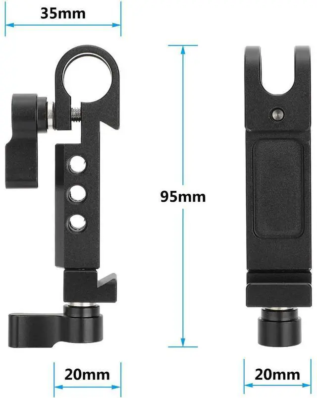 Alt view image 3 of 7 - CAMVATE 15mm Rod Holder to Manfrotto-Type Clamp Mount, Black